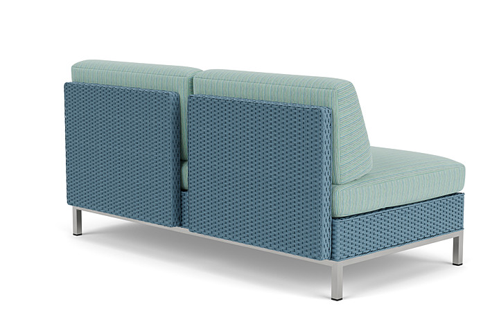 Lloyd Flanders™ Elements Left Arm Settee with Loom Arm and Back - Stillwater