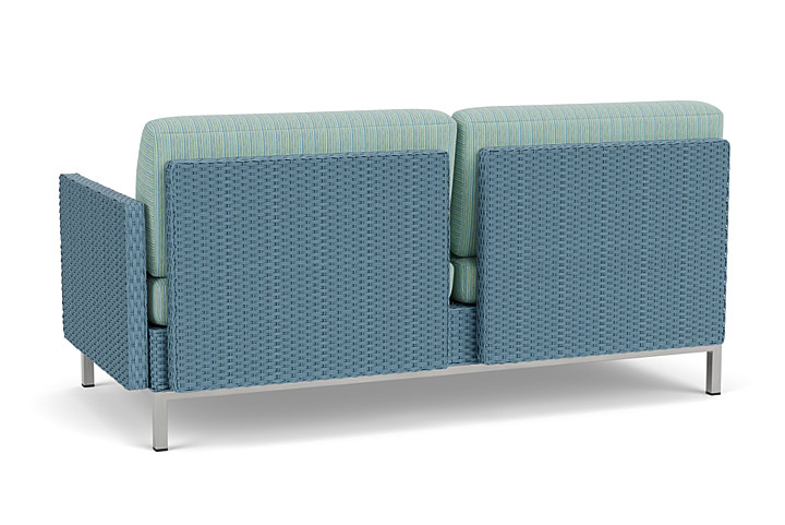 Lloyd Flanders™ Elements Left Arm Settee with Loom Arm and Back - Stillwater