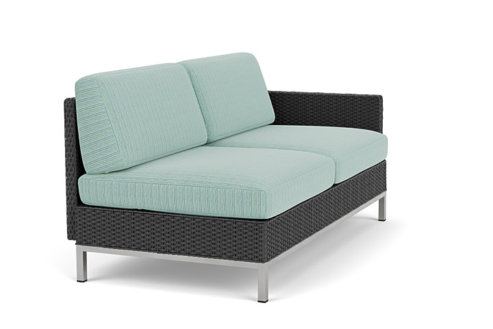 Lloyd Flanders™ Elements Left Arm Settee with Loom Arm and Back - Charcoal