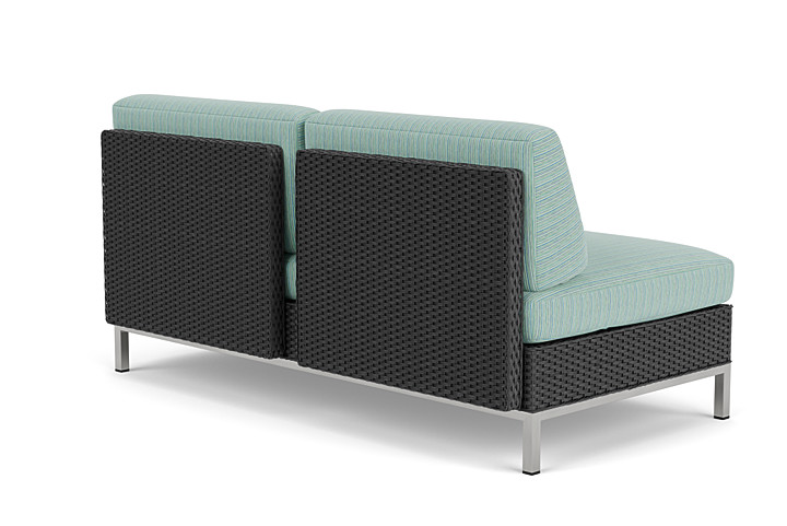 Lloyd Flanders™ Elements Left Arm Settee with Loom Arm and Back - Charcoal