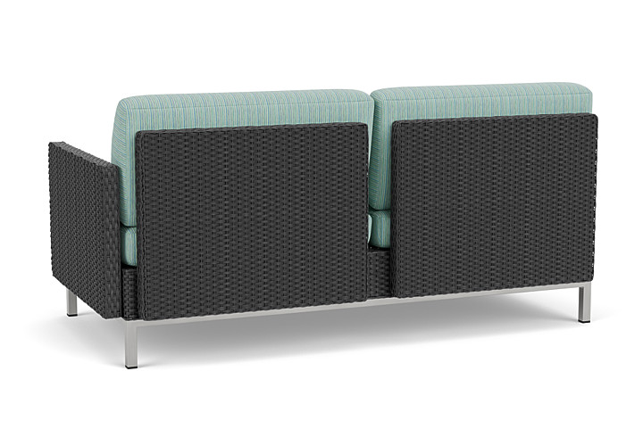 Lloyd Flanders™ Elements Left Arm Settee with Loom Arm and Back - Charcoal