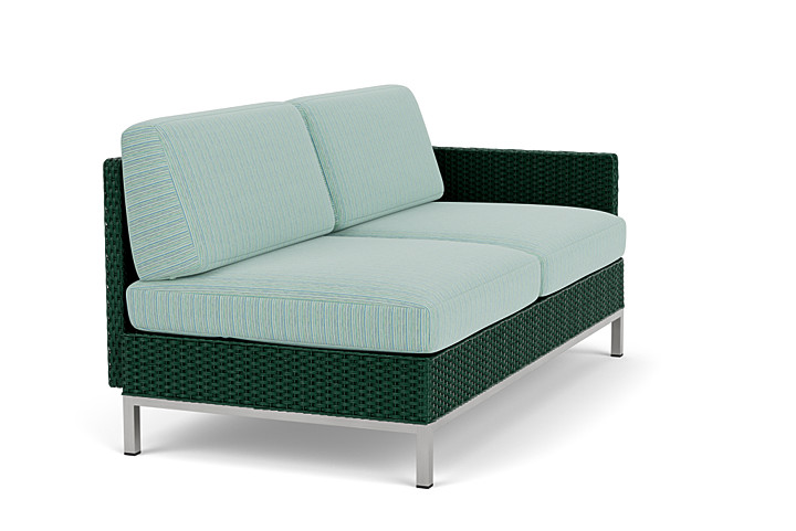 Lloyd Flanders™ Elements Left Arm Settee with Loom Arm and Back - Woodland