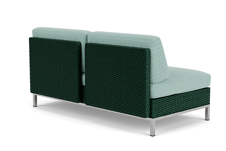 Lloyd Flanders™ Elements Left Arm Settee with Loom Arm and Back - Woodland