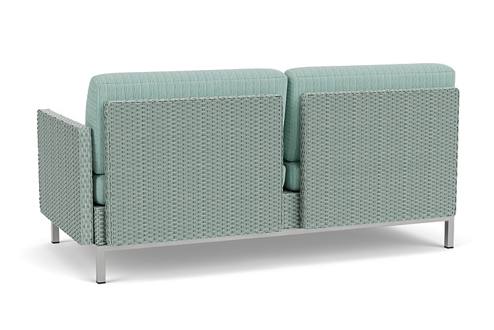 Lloyd Flanders™ Elements Left Arm Settee with Loom Arm and Back - Sea Glass