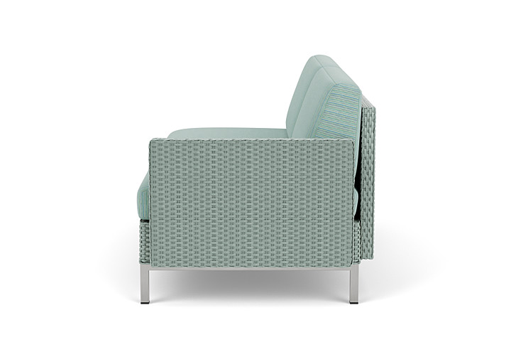 Lloyd Flanders™ Elements Left Arm Settee with Loom Arm and Back - Sea Glass