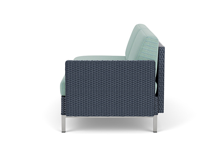 Lloyd Flanders™ Elements Left Arm Settee with Loom Arm and Back - Denim Blue