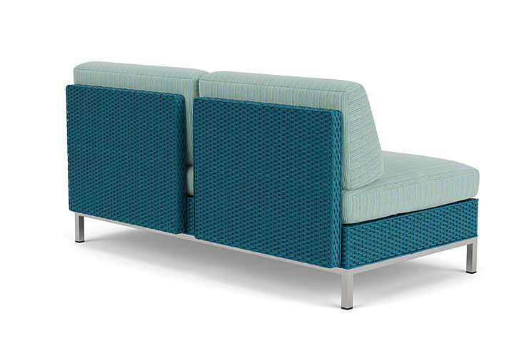 Lloyd Flanders™ Elements Left Arm Settee with Loom Arm and Back - Peacock