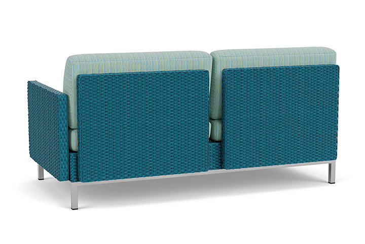 Lloyd Flanders™ Elements Left Arm Settee with Loom Arm and Back - Peacock