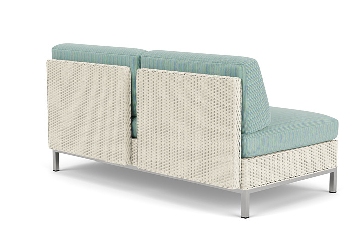 Lloyd Flanders™ Elements Left Arm Settee with Loom Arm and Back - Ivory