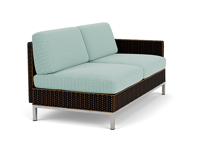 Lloyd Flanders™ Elements Left Arm Settee with Loom Arm and Back - Mink