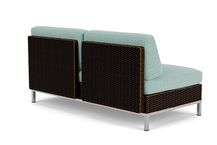 Lloyd Flanders™ Elements Left Arm Settee with Loom Arm and Back - Mink