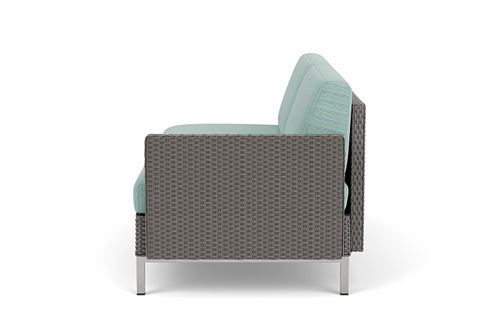 Lloyd Flanders™ Elements Left Arm Settee with Loom Arm and Back - Pewter