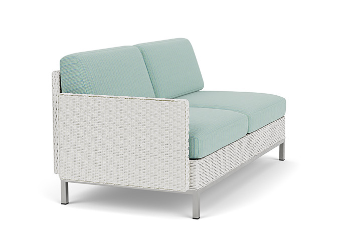 Lloyd Flanders™ Elements Right Arm Settee with Loom Arm and Back - Matte White