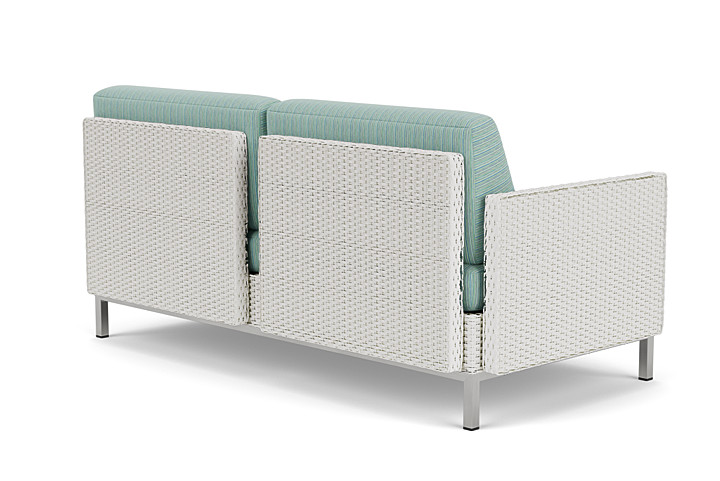 Lloyd Flanders™ Elements Right Arm Settee with Loom Arm and Back - Matte White