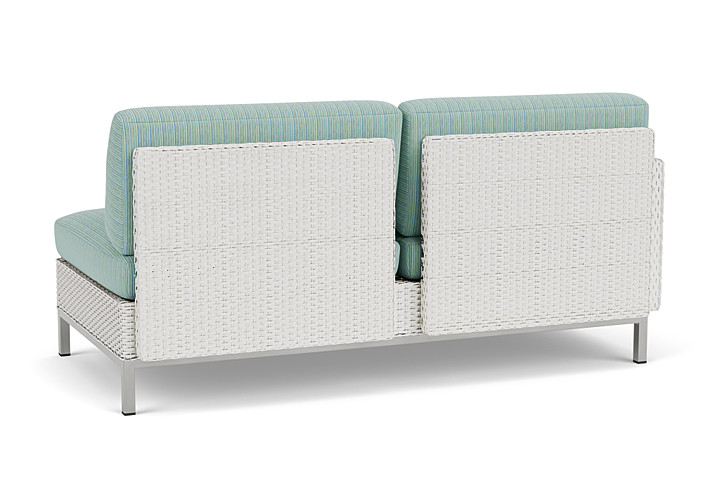 Lloyd Flanders™ Elements Right Arm Settee with Loom Arm and Back - Matte White