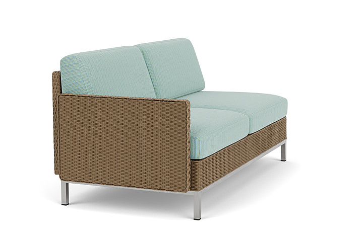 Lloyd Flanders™ Elements Right Arm Settee with Loom Arm and Back - Fawn