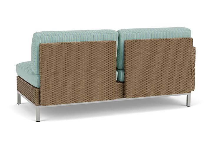 Lloyd Flanders™ Elements Right Arm Settee with Loom Arm and Back - Fawn