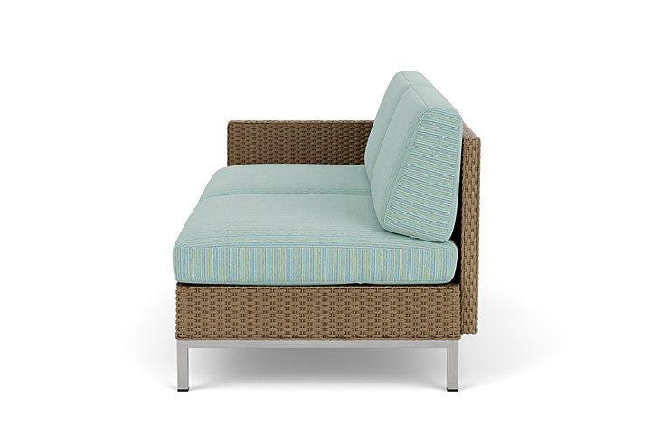 Lloyd Flanders™ Elements Right Arm Settee with Loom Arm and Back - Fawn