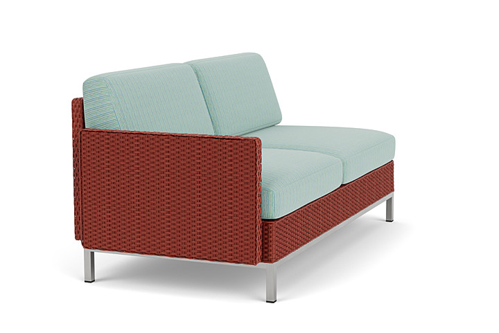 Lloyd Flanders™ Elements Right Arm Settee with Loom Arm and Back - Terracotta