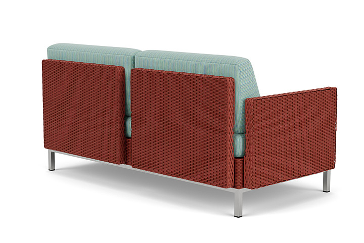 Lloyd Flanders™ Elements Right Arm Settee with Loom Arm and Back - Terracotta