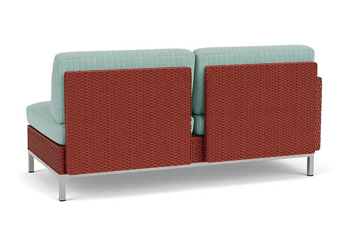 Lloyd Flanders™ Elements Right Arm Settee with Loom Arm and Back - Terracotta