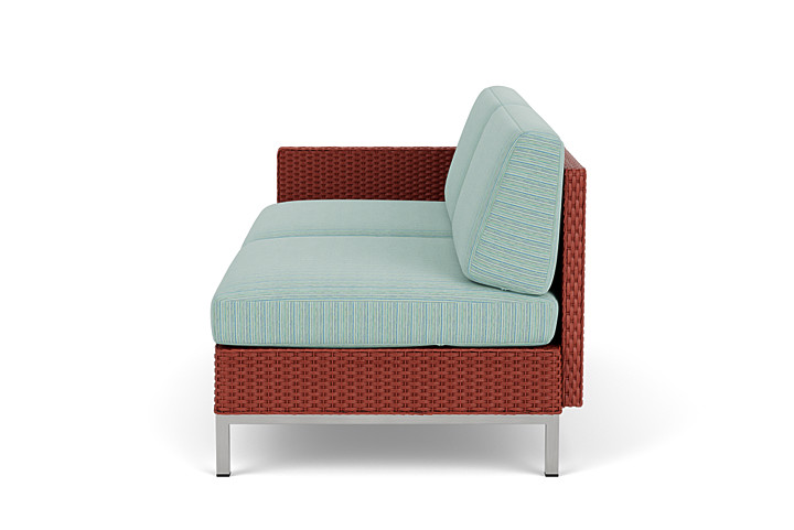 Lloyd Flanders™ Elements Right Arm Settee with Loom Arm and Back - Terracotta