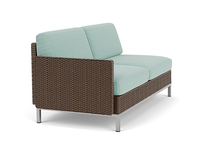 Lloyd Flanders™ Elements Right Arm Settee with Loom Arm and Back - Bark