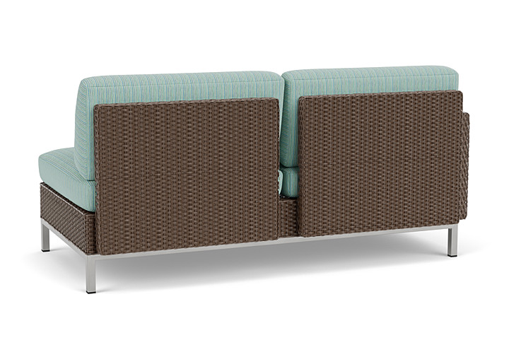 Lloyd Flanders™ Elements Right Arm Settee with Loom Arm and Back - Bark