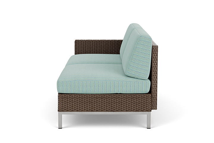 Lloyd Flanders™ Elements Right Arm Settee with Loom Arm and Back - Bark