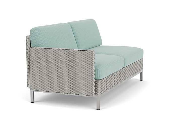 Lloyd Flanders™ Elements Right Arm Settee with Loom Arm and Back - Platinum