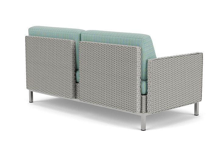 Lloyd Flanders™ Elements Right Arm Settee with Loom Arm and Back - Platinum