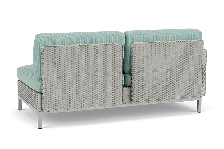 Lloyd Flanders™ Elements Right Arm Settee with Loom Arm and Back - Platinum