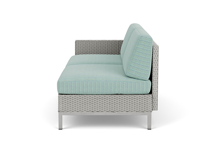 Lloyd Flanders™ Elements Right Arm Settee with Loom Arm and Back - Platinum