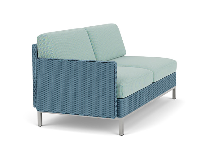 Lloyd Flanders™ Elements Right Arm Settee with Loom Arm and Back - Stillwater