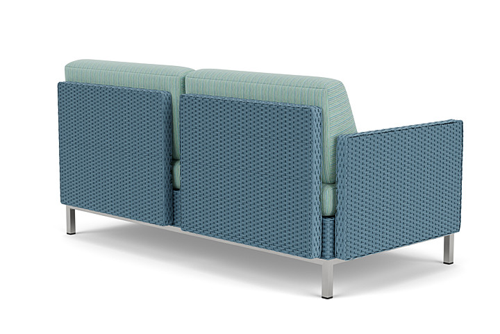 Lloyd Flanders™ Elements Right Arm Settee with Loom Arm and Back - Stillwater