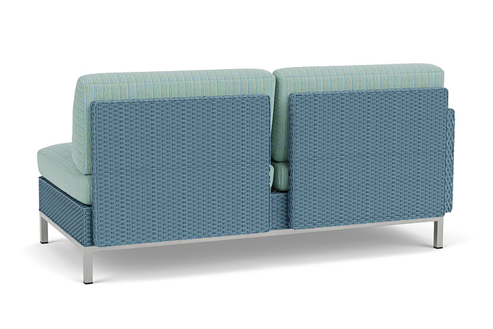 Lloyd Flanders™ Elements Right Arm Settee with Loom Arm and Back - Stillwater