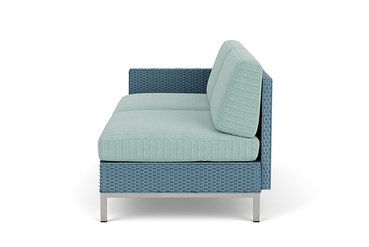 Lloyd Flanders™ Elements Right Arm Settee with Loom Arm and Back - Stillwater