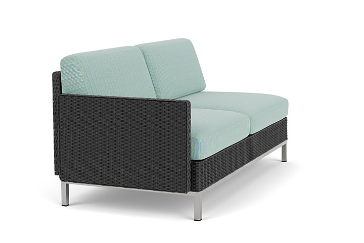 Lloyd Flanders™ Elements Right Arm Settee with Loom Arm and Back - Charcoal