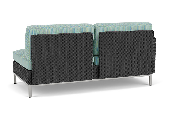 Lloyd Flanders™ Elements Right Arm Settee with Loom Arm and Back - Charcoal