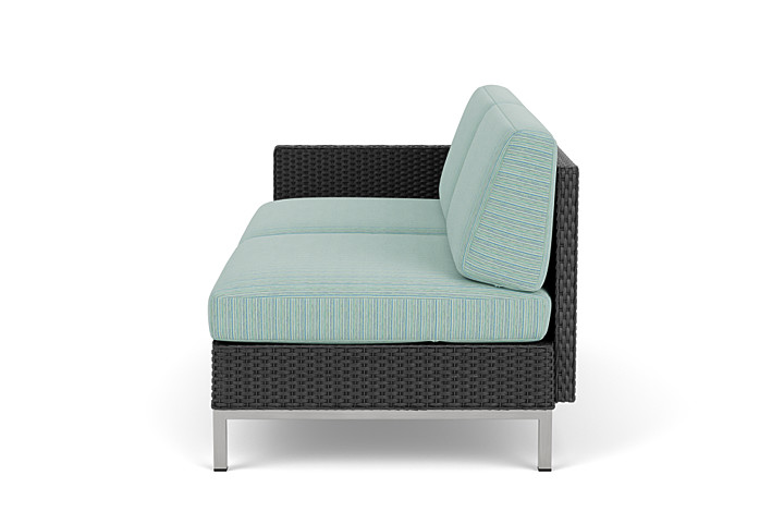 Lloyd Flanders™ Elements Right Arm Settee with Loom Arm and Back - Charcoal