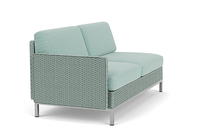 Lloyd Flanders™ Elements Right Arm Settee with Loom Arm and Back - Sea Glass