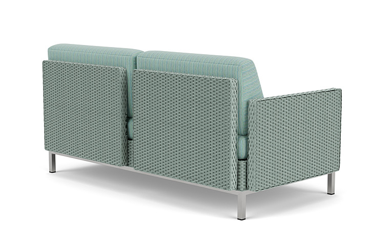 Lloyd Flanders™ Elements Right Arm Settee with Loom Arm and Back - Sea Glass