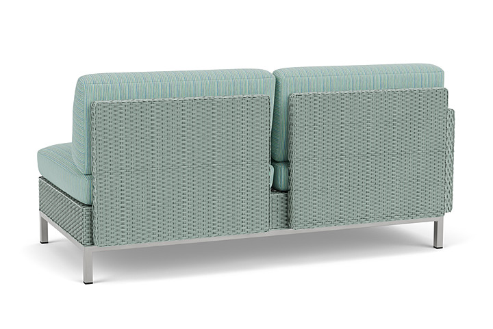 Lloyd Flanders™ Elements Right Arm Settee with Loom Arm and Back - Sea Glass