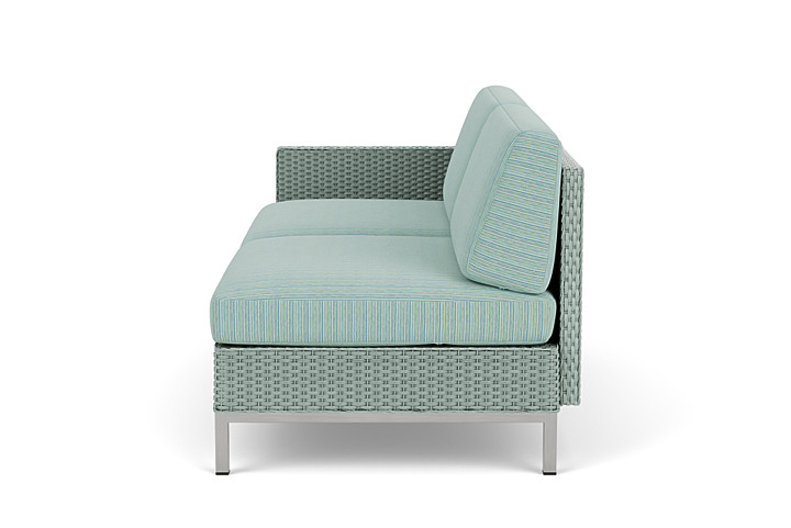 Lloyd Flanders™ Elements Right Arm Settee with Loom Arm and Back - Sea Glass