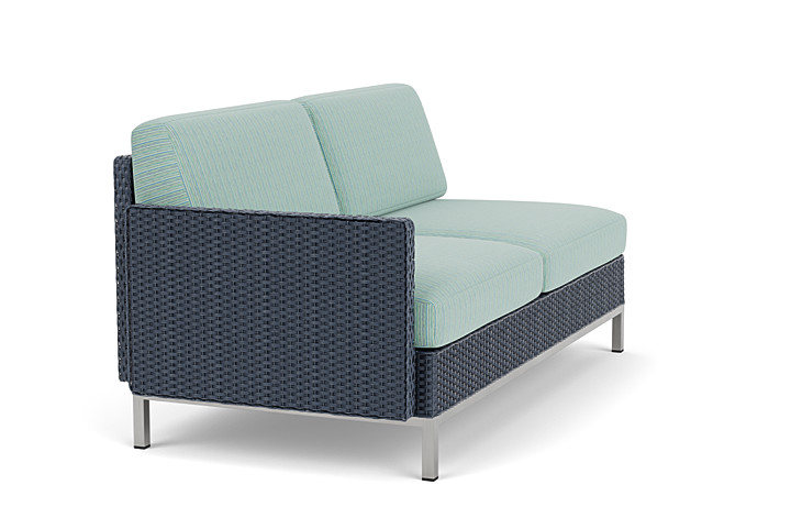 Lloyd Flanders™ Elements Right Arm Settee with Loom Arm and Back - Denim Blue