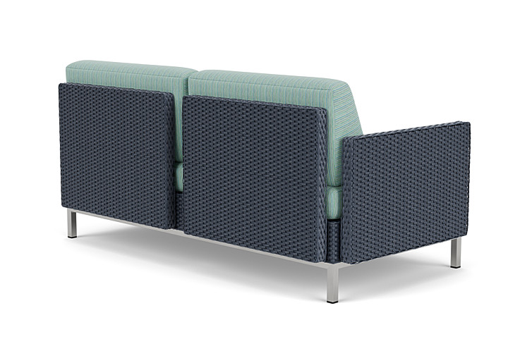 Lloyd Flanders™ Elements Right Arm Settee with Loom Arm and Back - Denim Blue