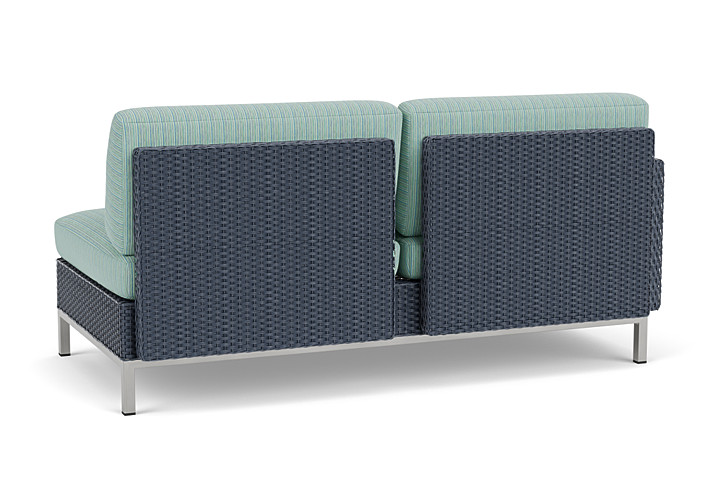 Lloyd Flanders™ Elements Right Arm Settee with Loom Arm and Back - Denim Blue