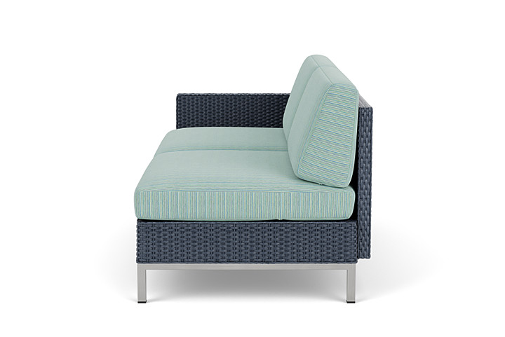 Lloyd Flanders™ Elements Right Arm Settee with Loom Arm and Back - Denim Blue