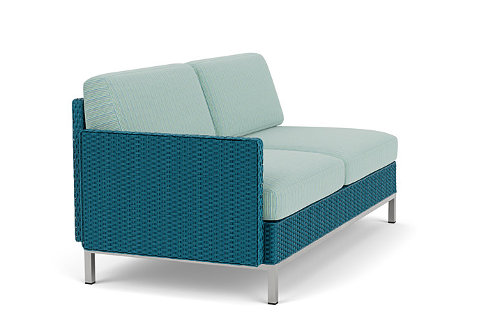 Lloyd Flanders™ Elements Right Arm Settee with Loom Arm and Back - Peacock