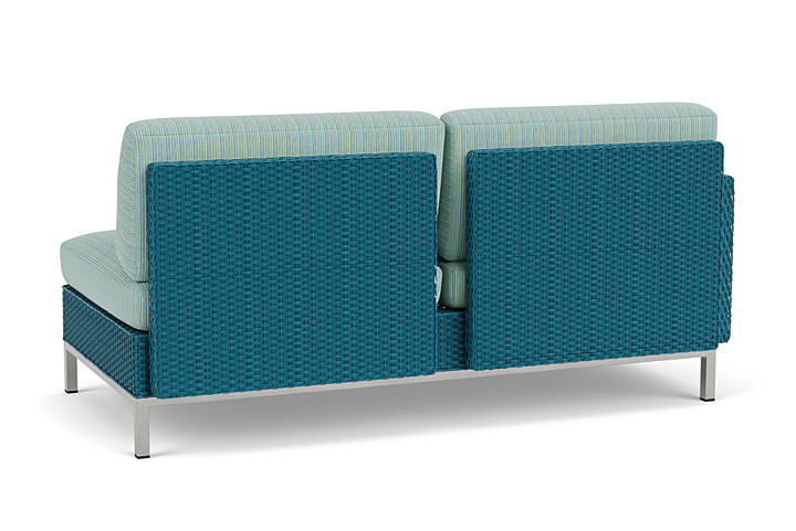 Lloyd Flanders™ Elements Right Arm Settee with Loom Arm and Back - Peacock